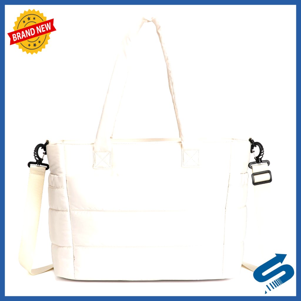 Quilted Puffer Tote Bag 15.6 Inches Laptop Work Gym Travel Shoulder Bag